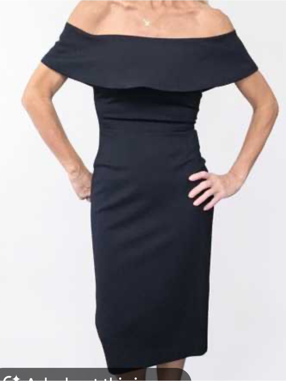 Aritzia Babaton Ruslan Off-The-Shoulder Midi Dress Black Size 10